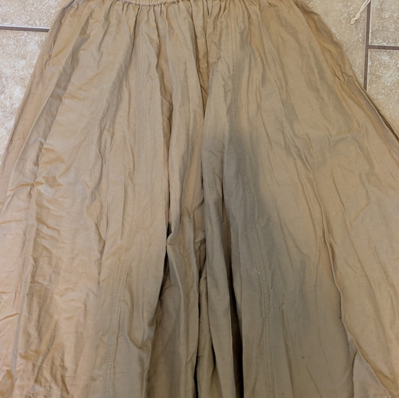 Orvis Beige A-Line Skirt 100% Cotton - Picture 3 of 3